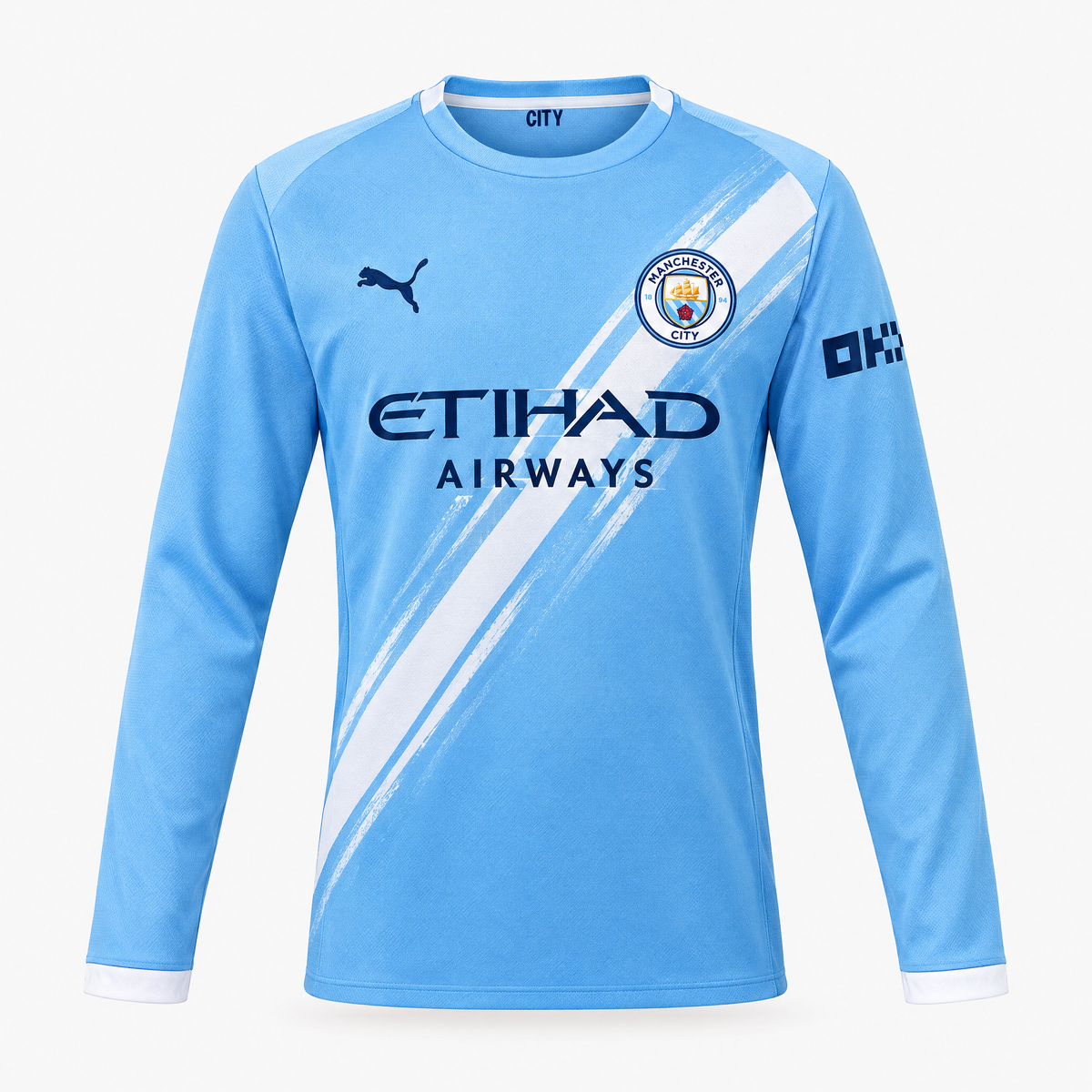 Manchester City 2025/26 Home Long Sleeve Jersey - front view