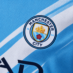 Manchester City 2025/26 Home Long Sleeve Jersey - fabric and crest detail