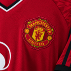 Manchester United 2025/26 Home Long Sleeve Jersey - fabric and crest detail