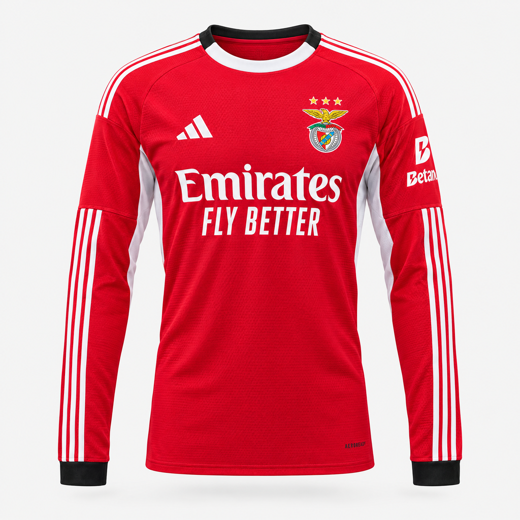 Benfica 2025/26 Home Long Sleeve Jersey — front view