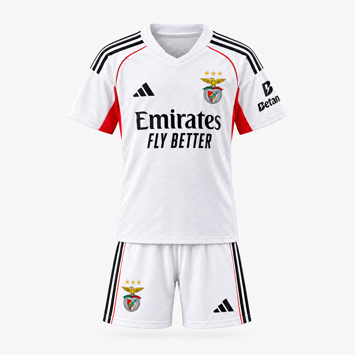 Benfica 2025/26 Away Kids Kit — front view