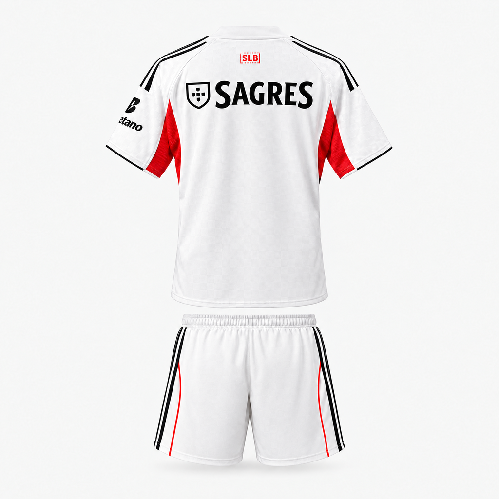 Benfica 2025/26 Away Kids Kit — back view