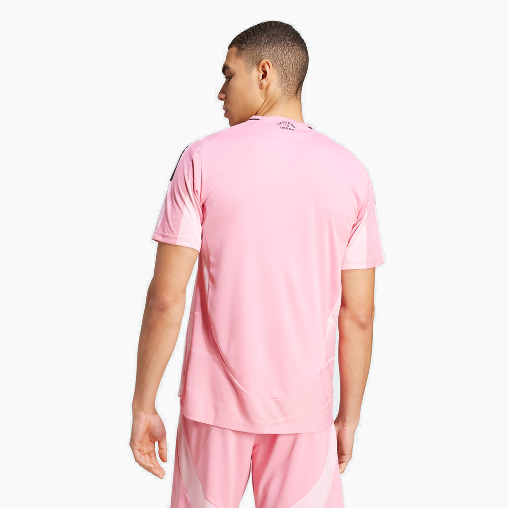 Inter Miami 2025 Euforia soccer jersey - back view on model