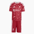 Liverpool 2026/27 Home soccer kit - isolated front view of jersey and shorts