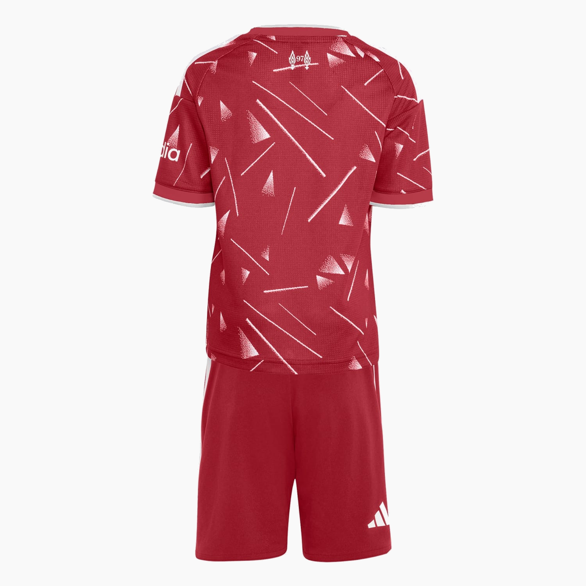 Liverpool 2026/27 Home soccer kit - isolated back view of jersey and shorts