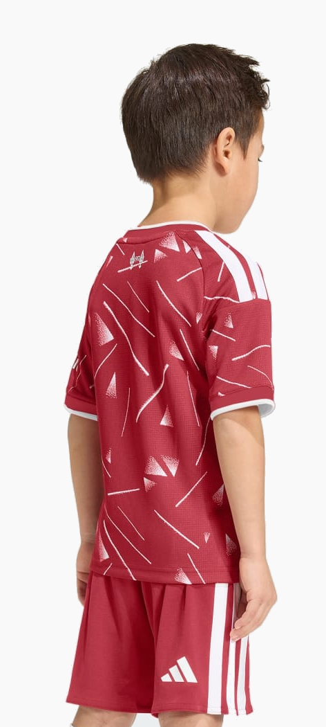 Liverpool 2026/27 Home soccer kit - back view of jersey and shorts on model