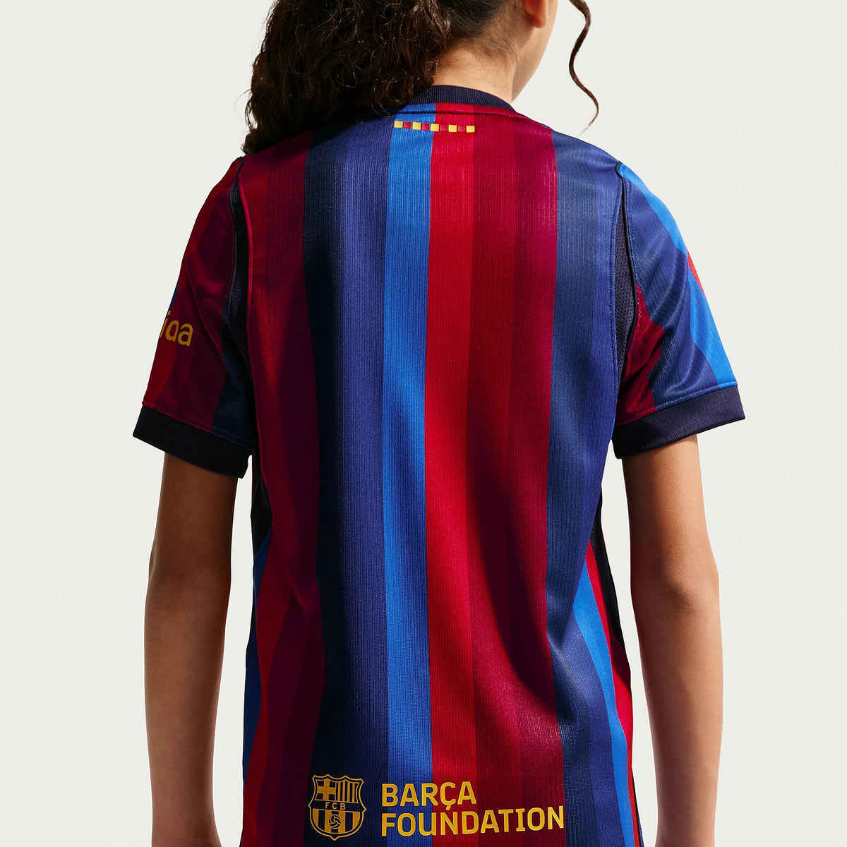 Barcelona 26/27 Home Kids Kit — back on model