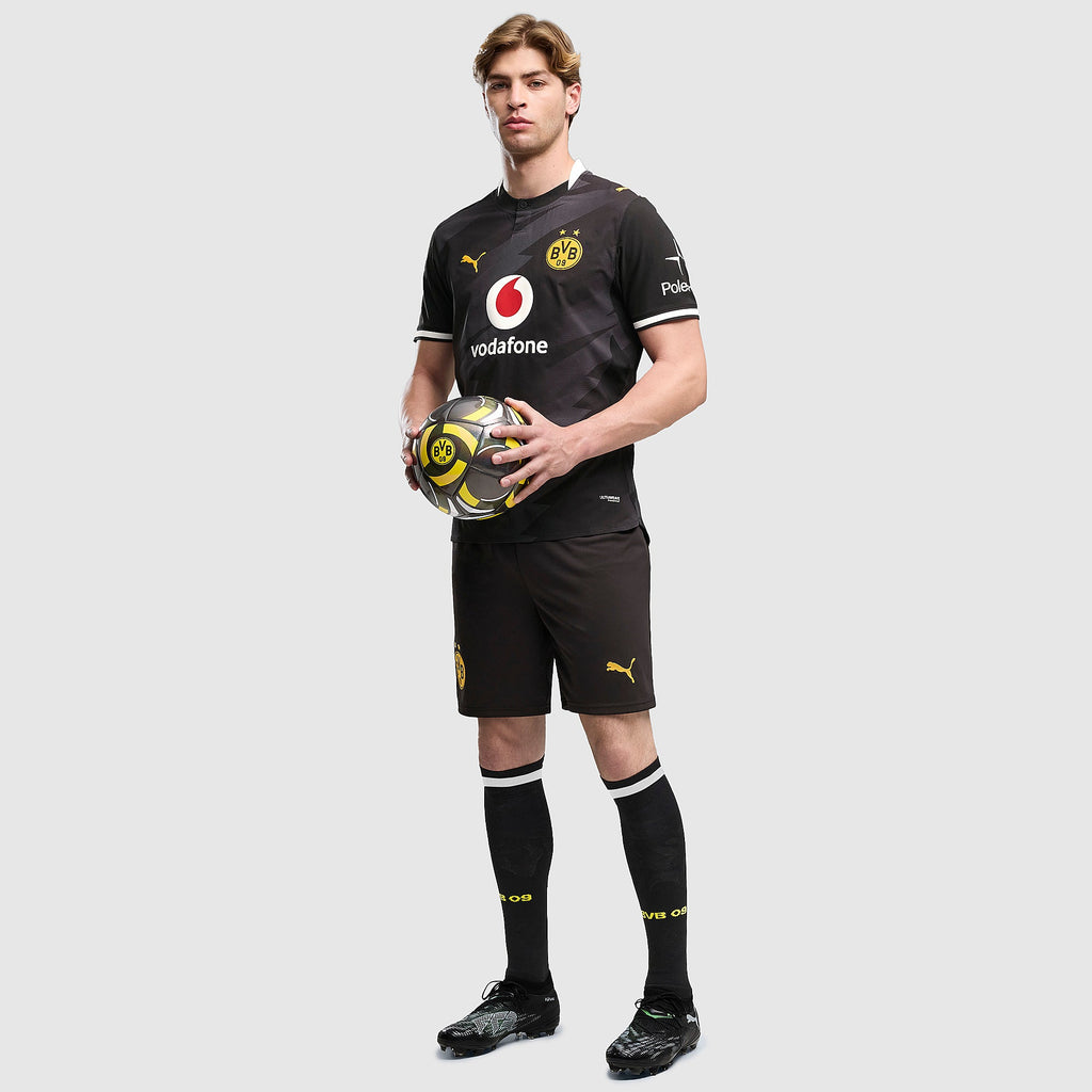 Borussia Dortmund 2026/27 Away Player Jersey - full outfit view on model; shirt sold separately