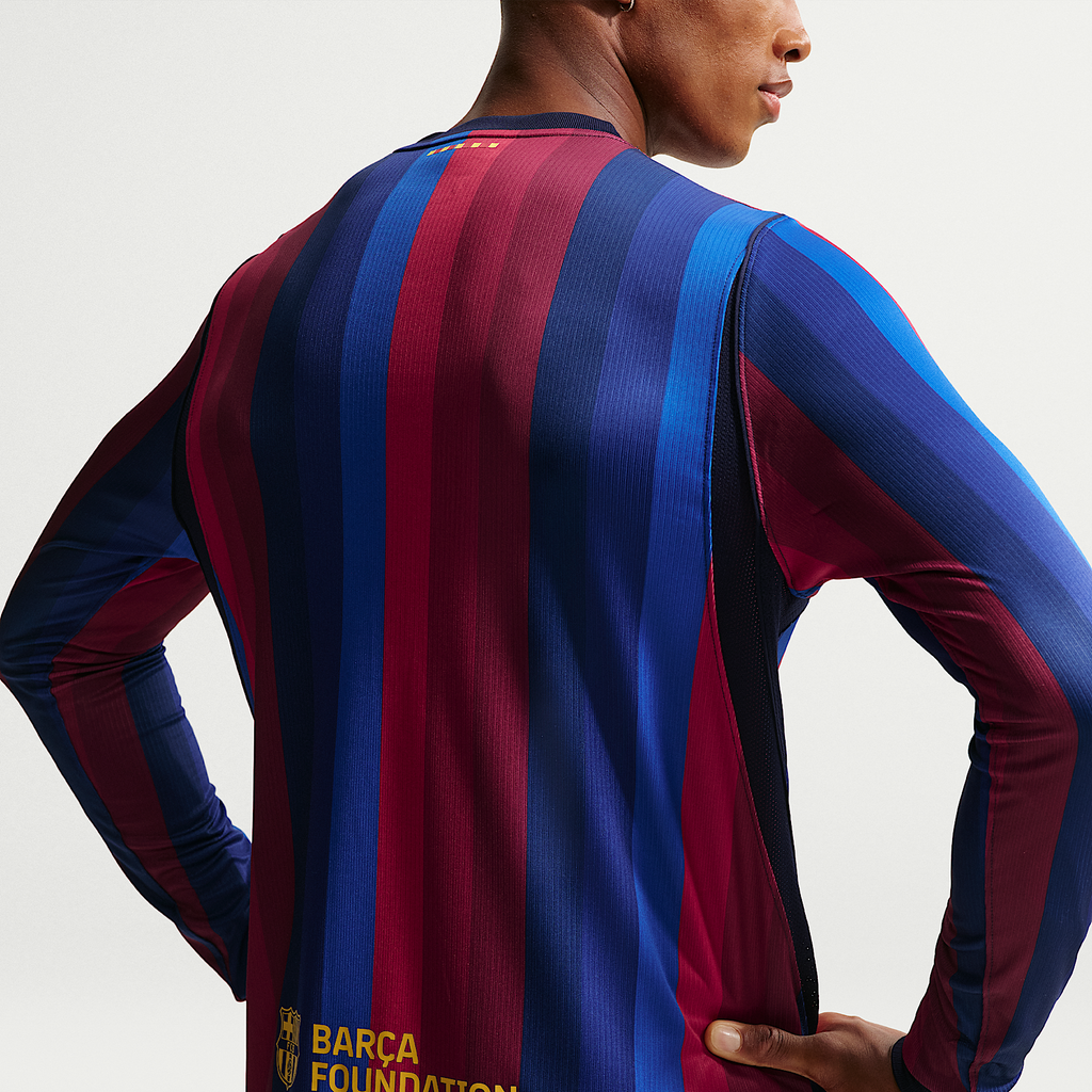 Barcelona 26/27 Home Long Sleeve Jersey — back on model