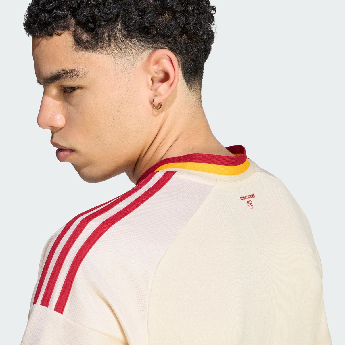 AS Roma 2026/27 Away Jersey - Rear collar detail on model