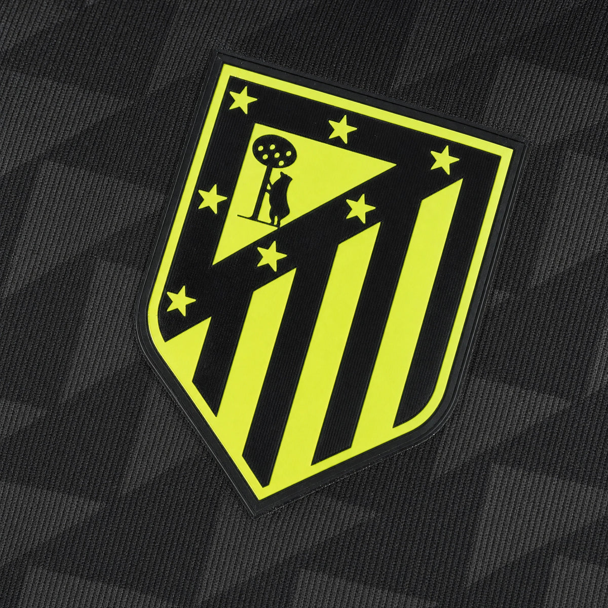 Atlético Madrid 2026/27 Away Jersey, close-up of club crest.