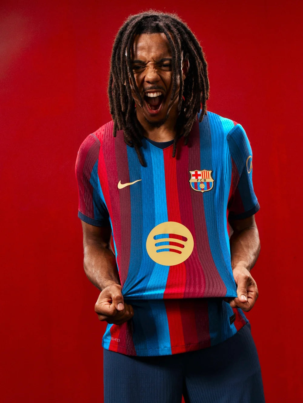 Jules Kounde in the Barcelona home kit, Nike campaign