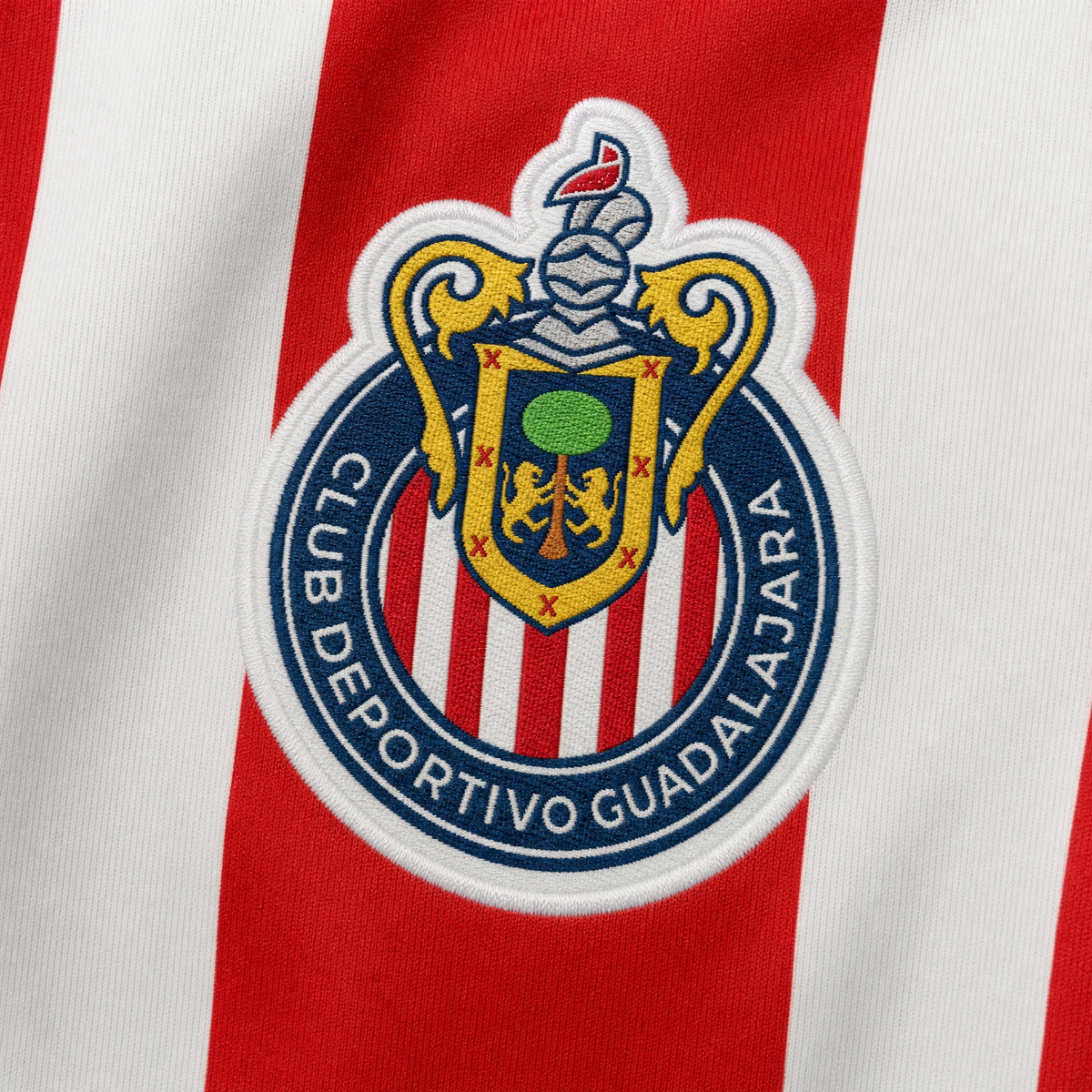Chivas Guadalajara 2026/27 Home Kids Kit - full colour chest crest detail