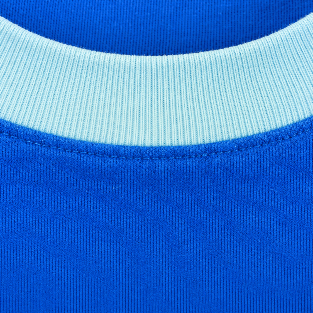 Club America 2026/27 110th Anniversary Blue short sleeve jersey - front collar ribbing detail