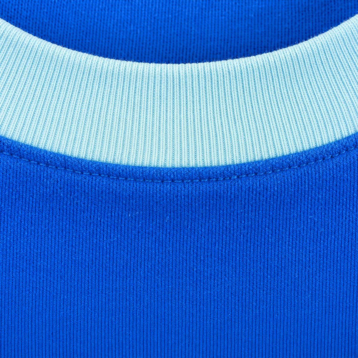Club America 2026/27 110th Anniversary Blue short sleeve jersey - front collar ribbing detail