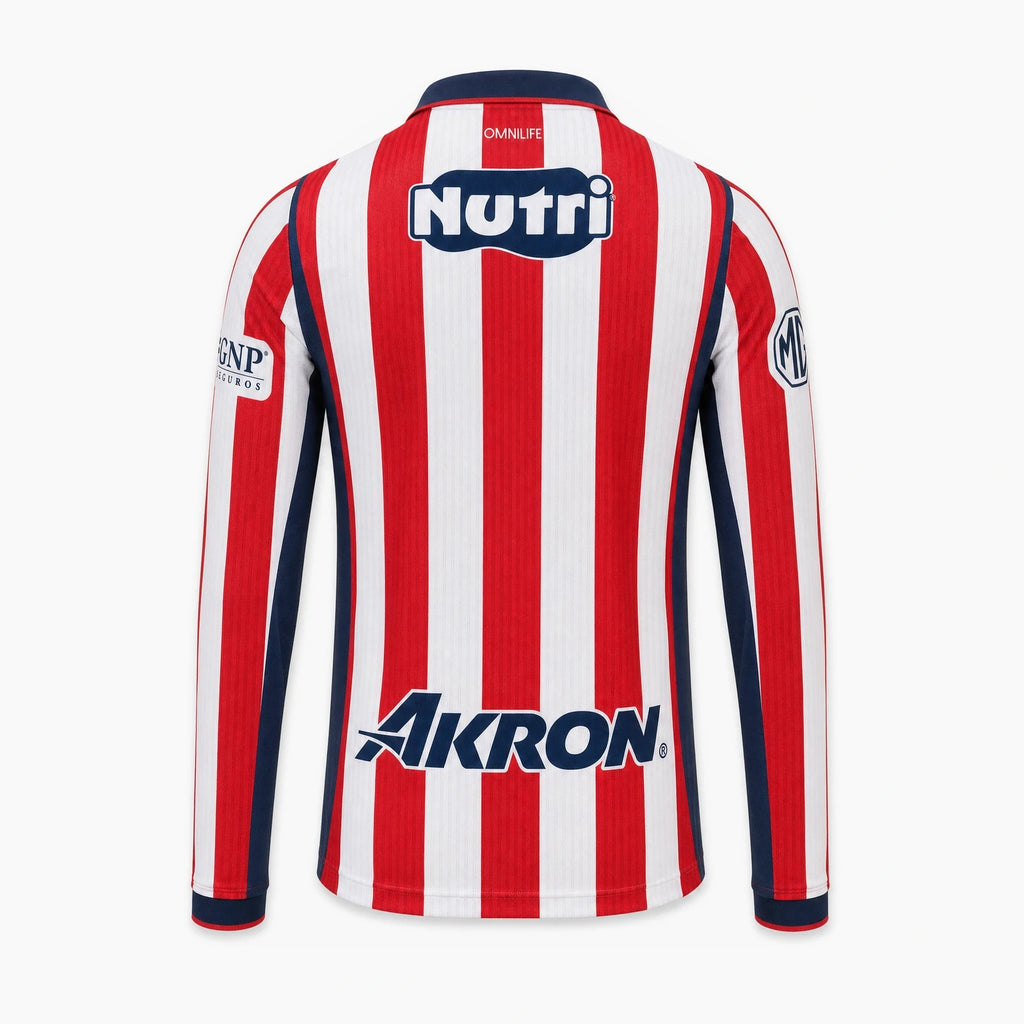 Chivas Guadalajara 2026/27 Home Player Long Sleeve Jersey — Back view