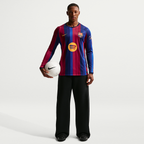 Barcelona Home Long Sleeve Jersey 2026/27 - front full view on model