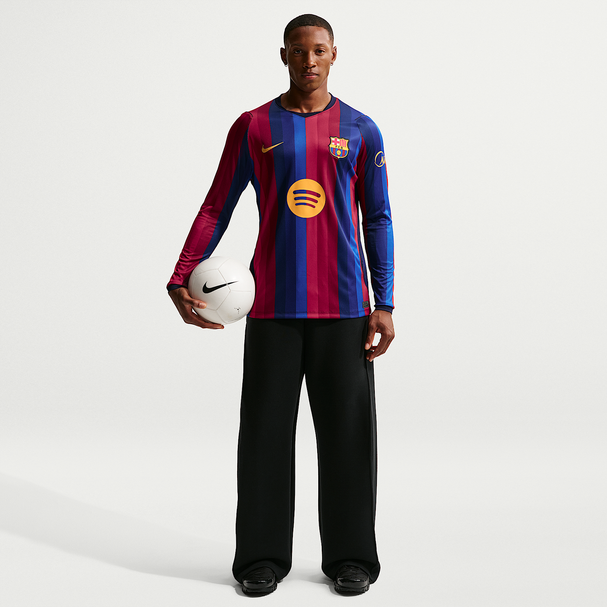 Barcelona Home Long Sleeve Jersey 2026/27 - front full view on model