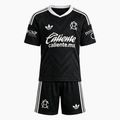 Club América 2026/27 Away Kids Kit - black shirt and shorts, front view