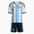Argentina Kids Home Kit 2026 World Cup - shirt and shorts, front view