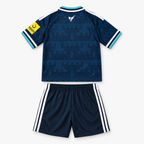Newcastle United 2026/27 Away Kids Kit — shirt and shorts back; AI-assisted visualization of supplier-verified kit