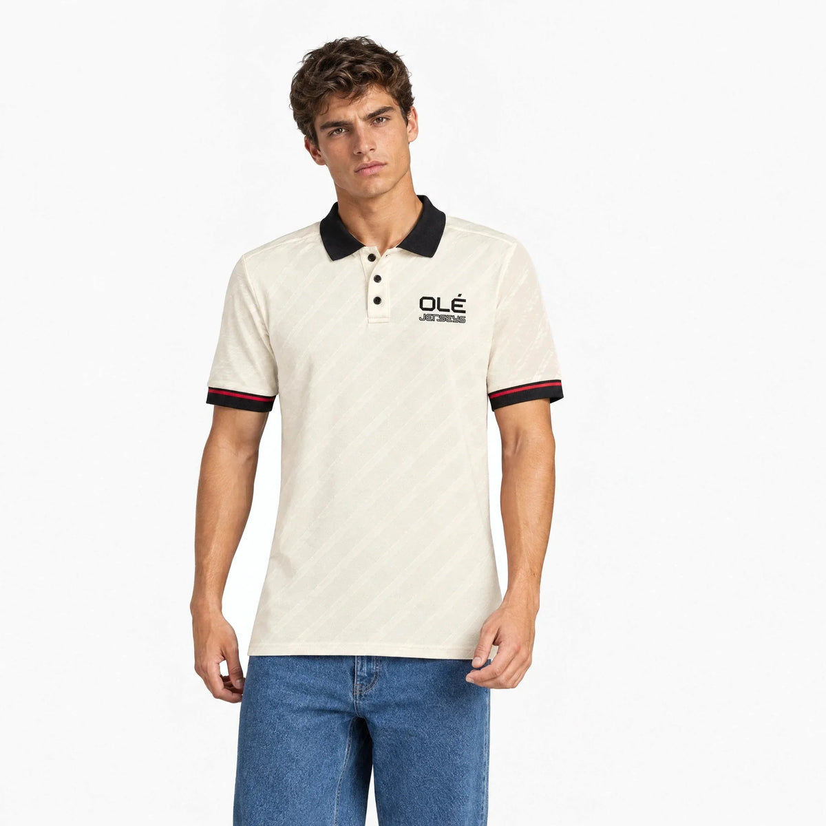 Olé Heritage Jersey — Cream — worn view