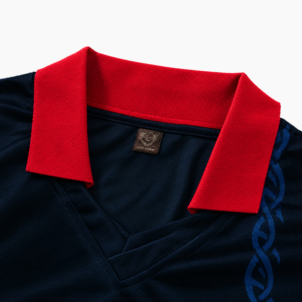 Norway Travis Scott Cactus Jack x Nike Total 90 Retro Jersey - Collar detail