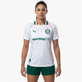 Palmeiras 2026/27 women's away jersey on female model — AI-assisted studio adaptation