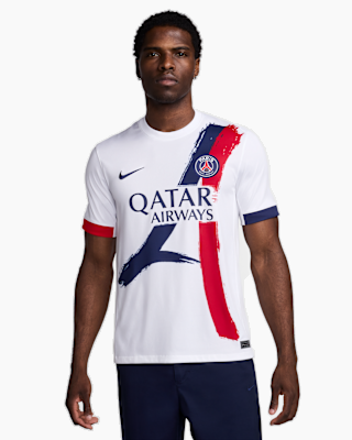 Paris Saint-Germain 2025/26 Away soccer jersey - front view on model