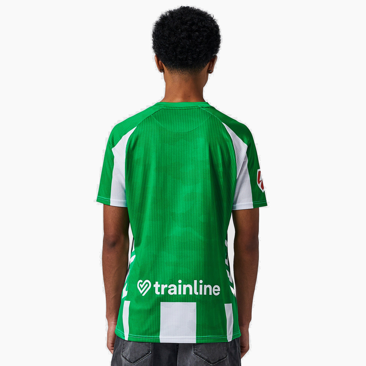 Real Betis 2025/26 Home soccer jersey - back view on model