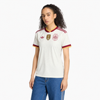 Spain 2026 Champions Women's Away Jersey — female model front view, AI-assisted adaptation matching two-star edition